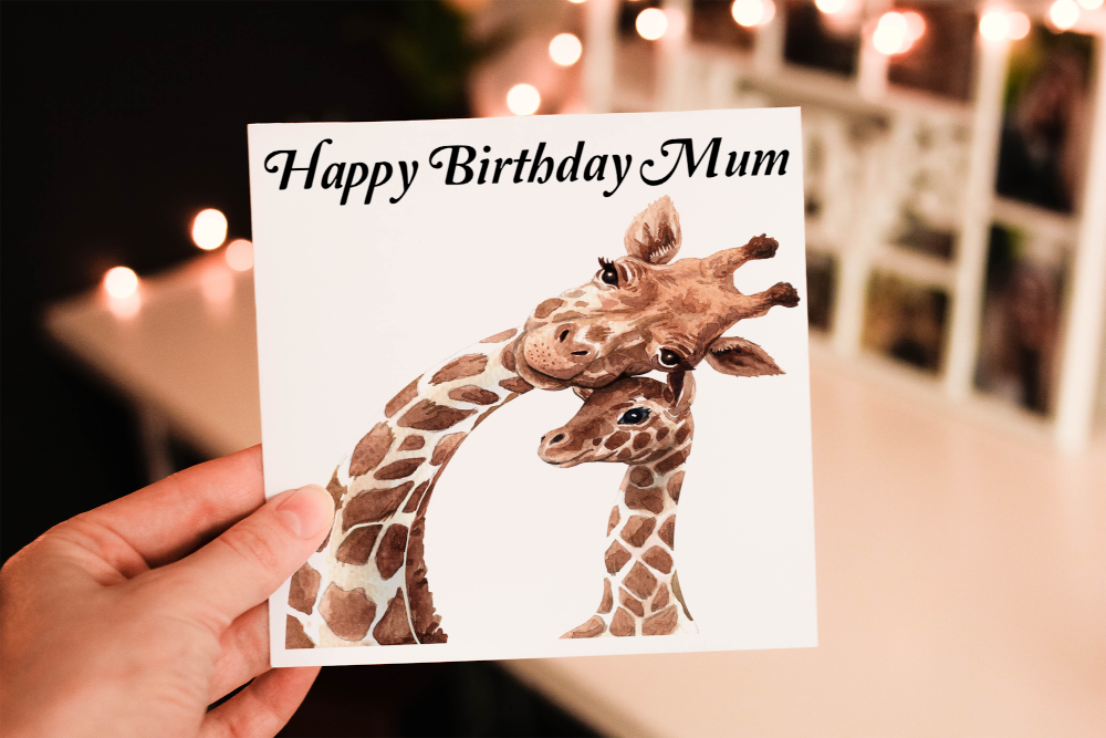 Mum Birthday Card, Giraffe Birthday Card, Card for Mum